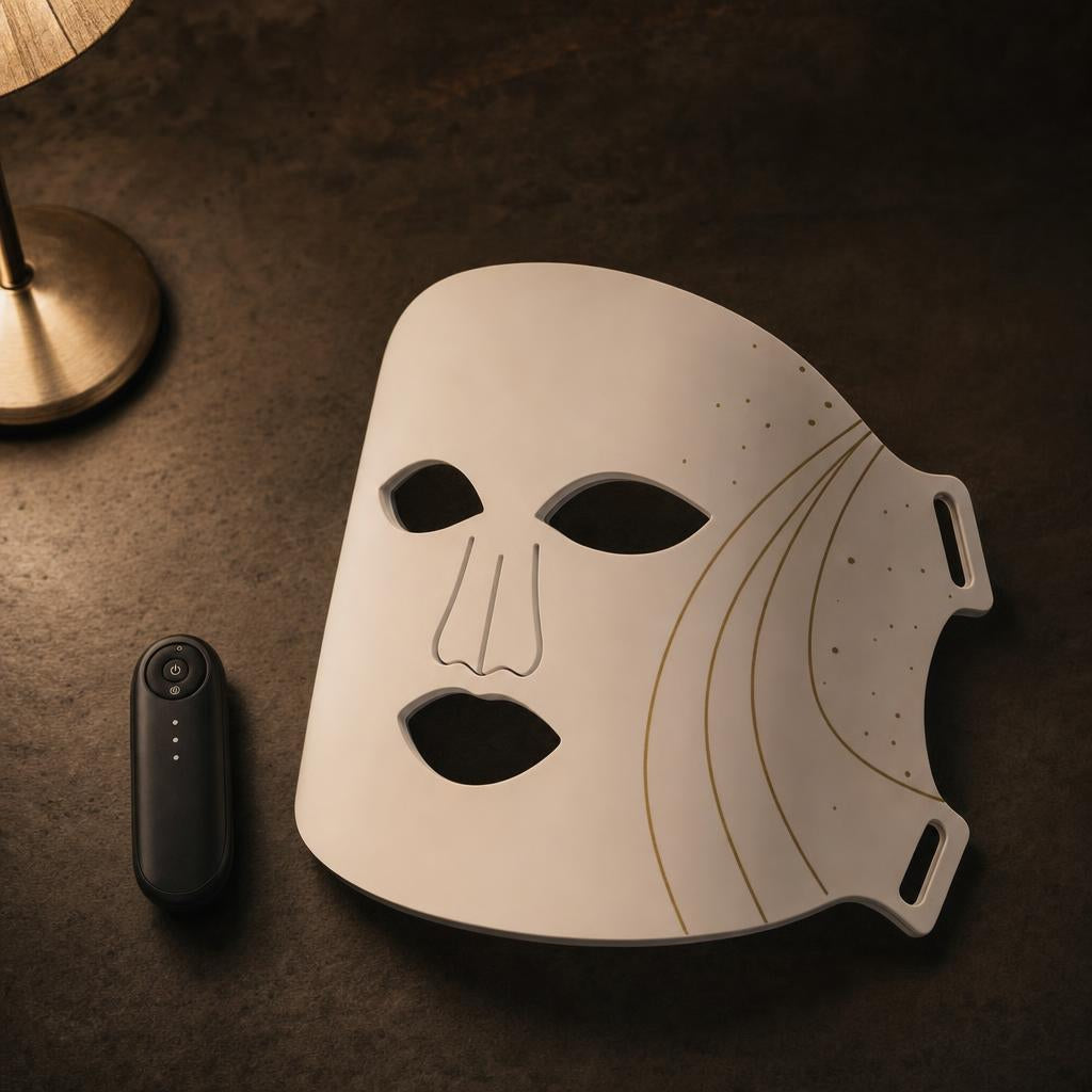Mascarilla LED de silicona ÉLANE en blanco · color Blanco
